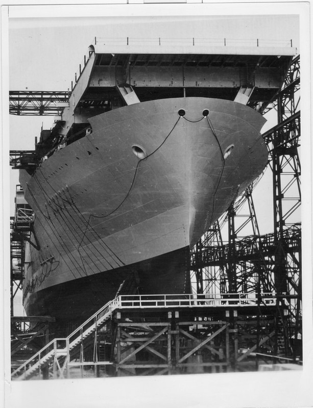 El Portaaviones USS Wasp CV-7 antes de su botadura