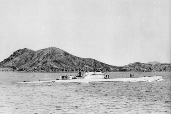 El U-Boot UIT24 en Seto-Naikai, Japón en 1944