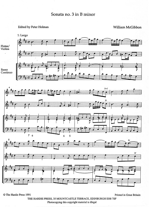 Orpheus Caledonius Volume II: Three sonatas for two flutes or violins and continuo