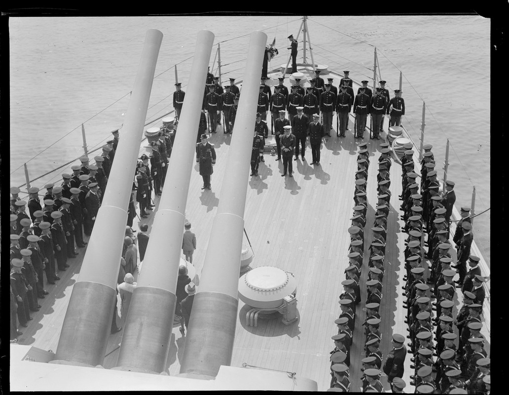 Ceremonia de entrega de el USS Northampton a la US Navy, el 17 de mayo de 1930