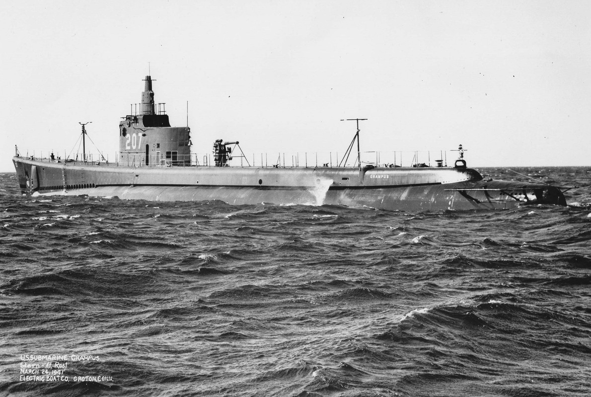 USS Grampus SS 207. Construido en 1941