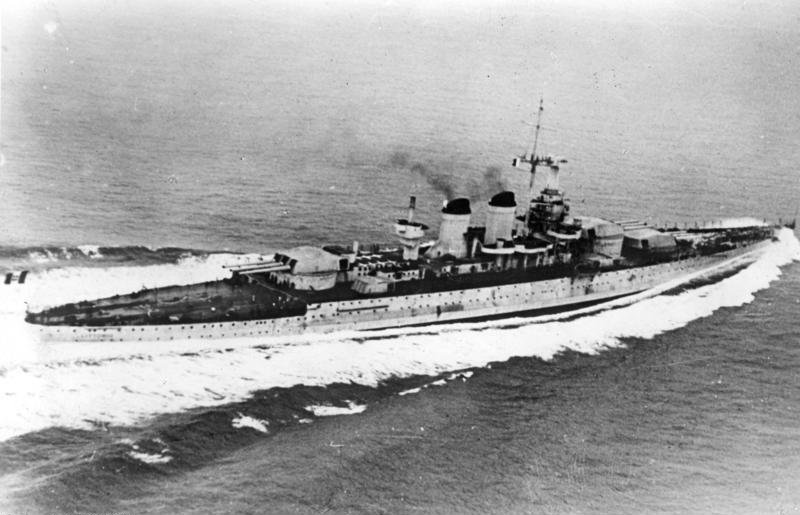 Pruebas de mar del RN Littorio en noviembre de 1939