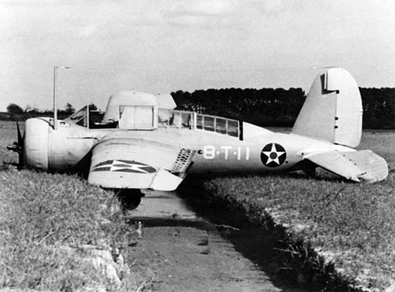 Brewster SB2A estrellado en Norfolk, 1941