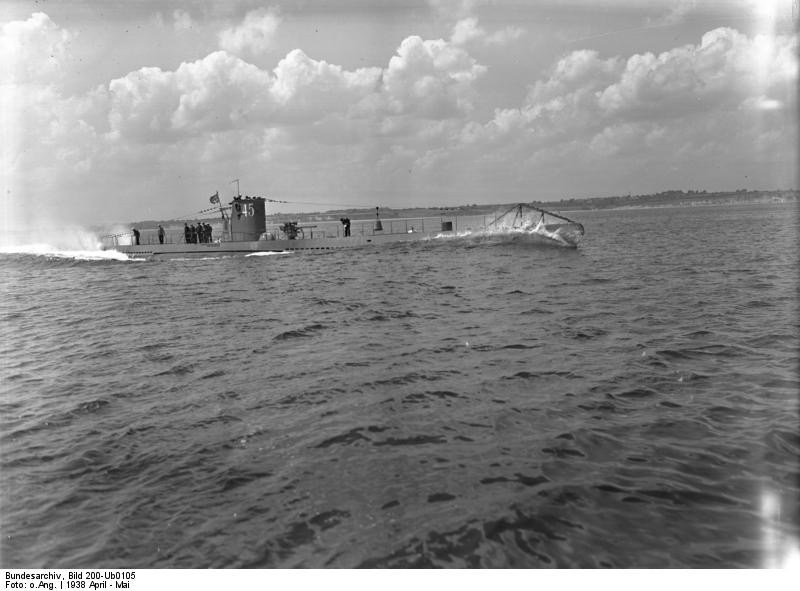 Pruebas de velocidad del U-45 en 1938