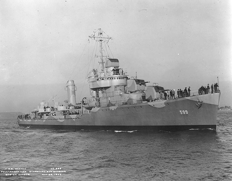 USS Barton DD-599. Construido en 1942