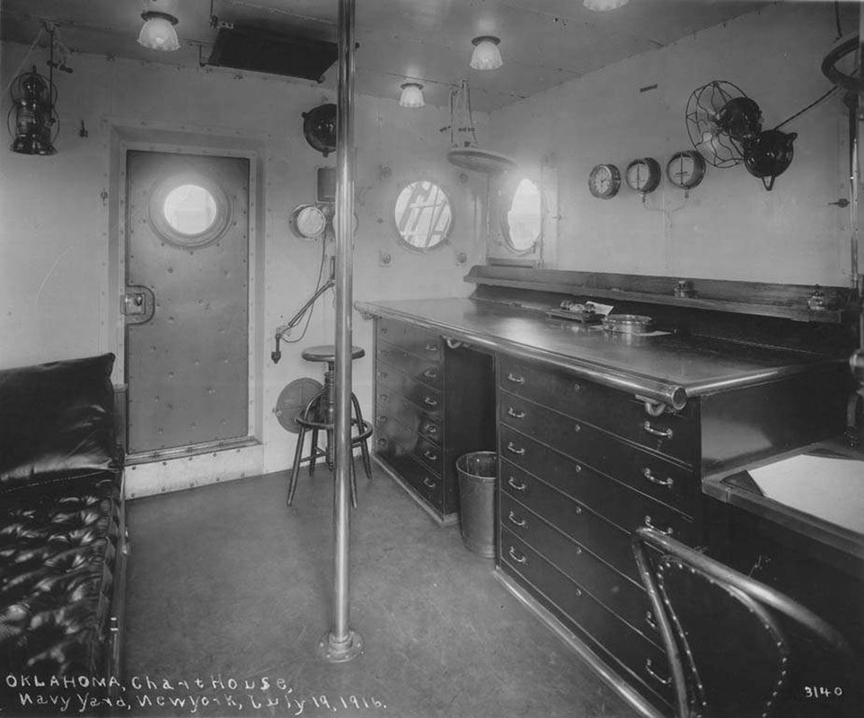 Sala de Mapas del USS Oklahoma BB-37 el 19 de Julio de 1916