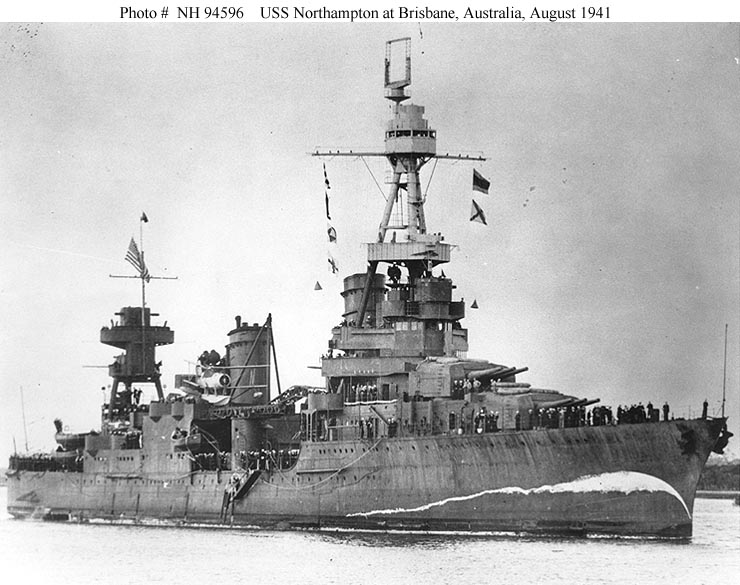 El USS Northampton en Brisbane, Australia el 5 de Agosto de 1941