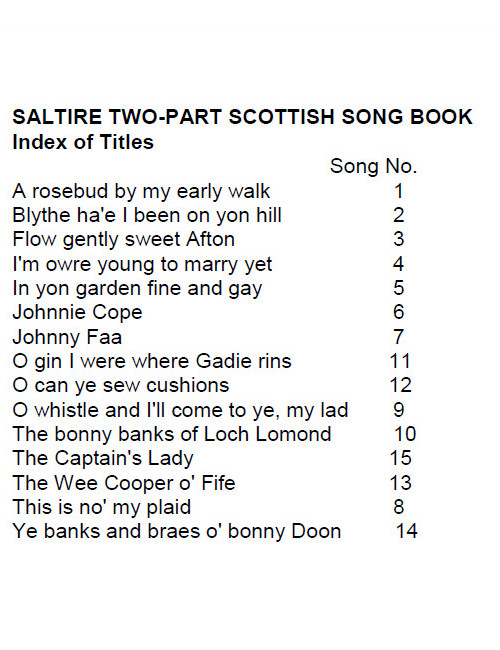 The Saltire Two-Part Scottish Song Book (Full Music Edition)
