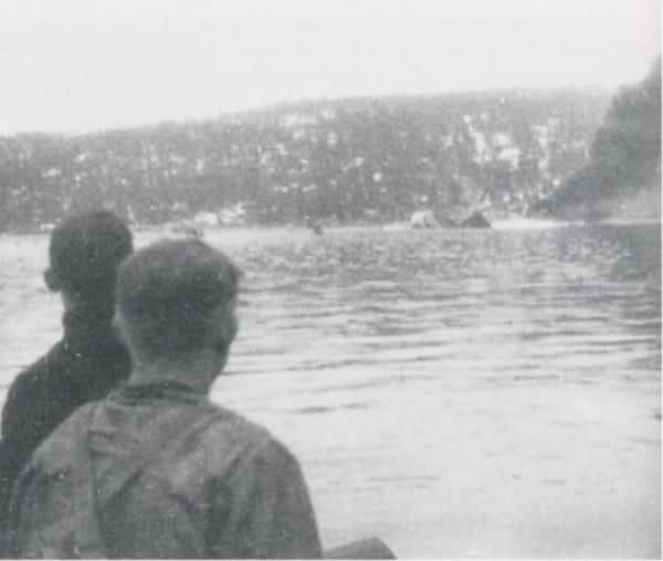 El 9 de abril 1940, el Blücher se hunde en Oslofjord Drøbak, Noruega
