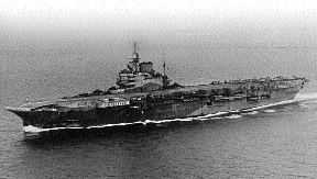 Junio de 1943, el Portaaviones HMS Indomitable, durante el período de adiestramiento inicial, work-up previo a su participación en Husky formando parte de la Fuerza H