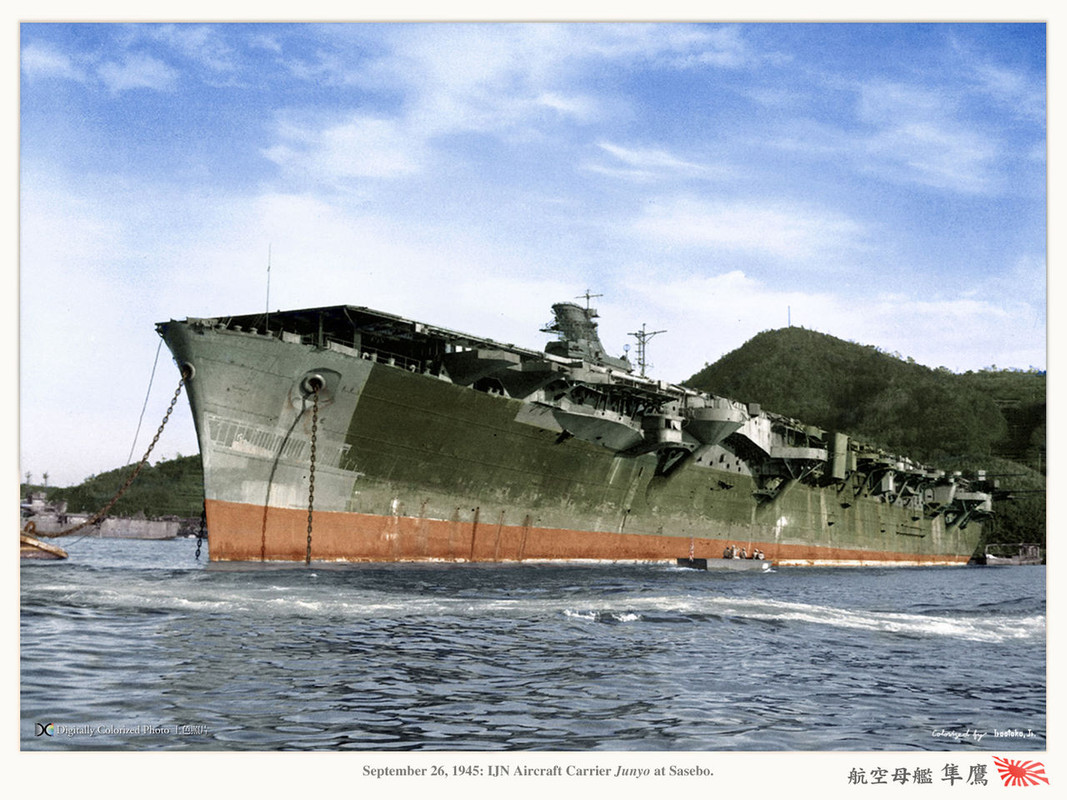 26 de septiembre. El portaaviones IJN Junyo en Sasebo