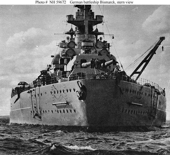 Vista de popa del Bismarck