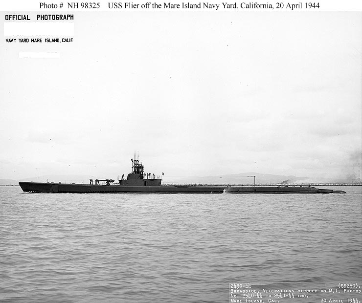 USS Flier SS 250. Construido en 1943