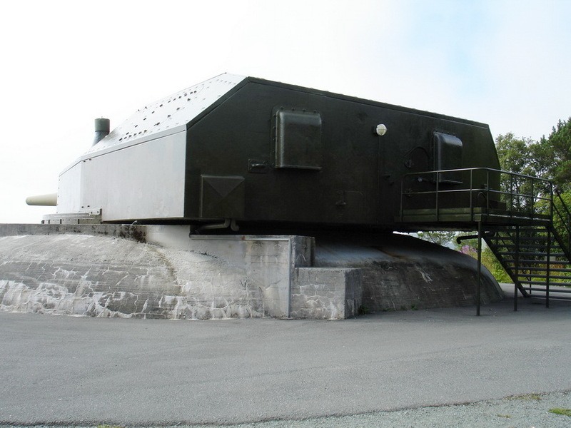 Imagen actuales de la batería Austratt, Orland, instalada en Noruega por los alemanes aprovechando la torre C del Gneisenau