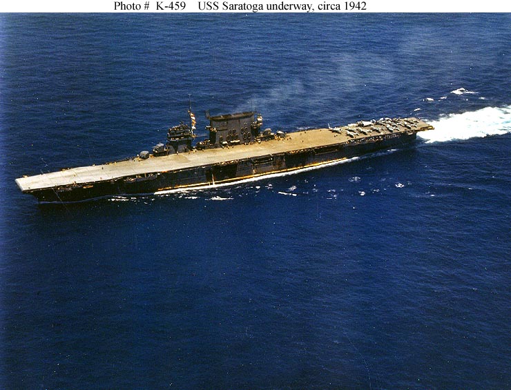 El USS Saratoga hacia 1942