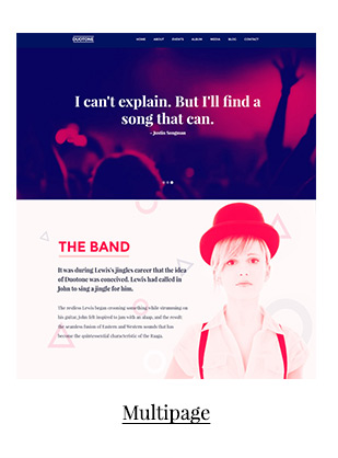 Music & Band Responsive Website Template - Duotone - 3