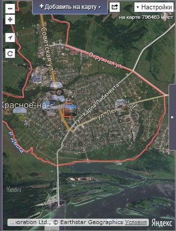 Интерактивная карта посёлка Красное-на-Волге
