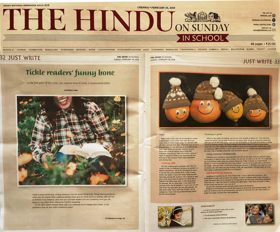 The Hindu In School - Harshikaa Udasi