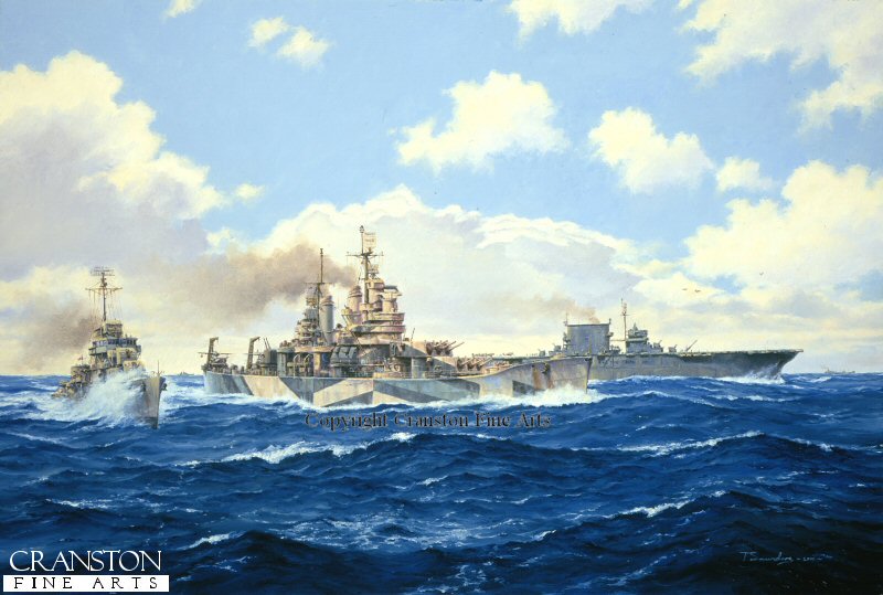 El USS Saratoga junto al USS Baltimore durante la Operación Flintlock en las Islas Marshall. 1944