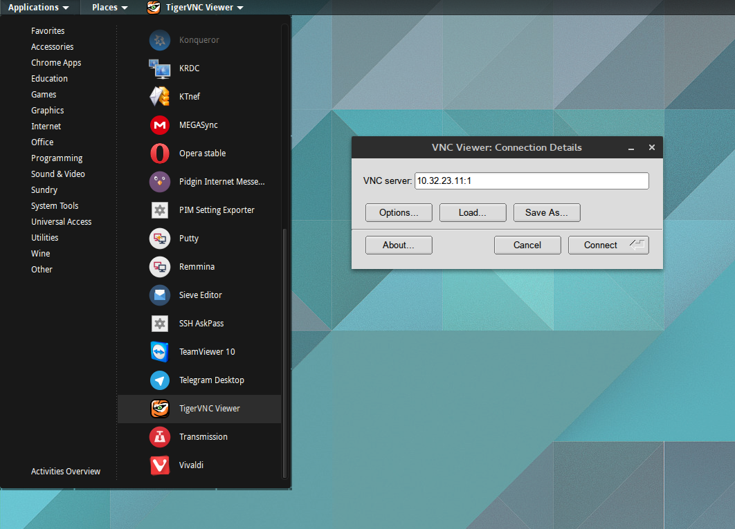 install vnc connect fedora