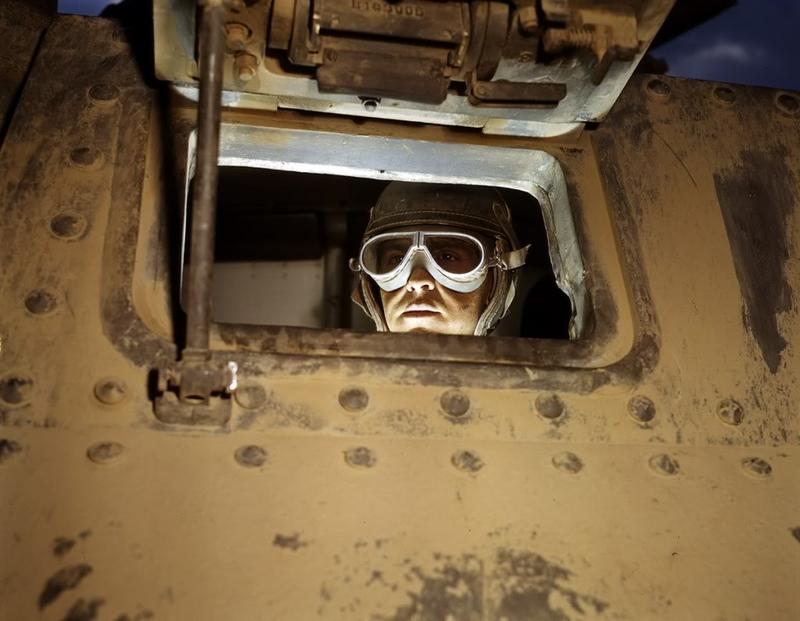 Adiestramiento en carros de combate americanos, 1942