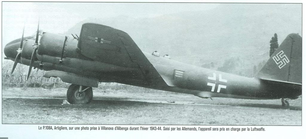 P.108A en una foto tomada en Villanova dAlbenga durante el invierno de 1933-44. Incautado por los alemanes, el avión servirá en la Luftwaffe