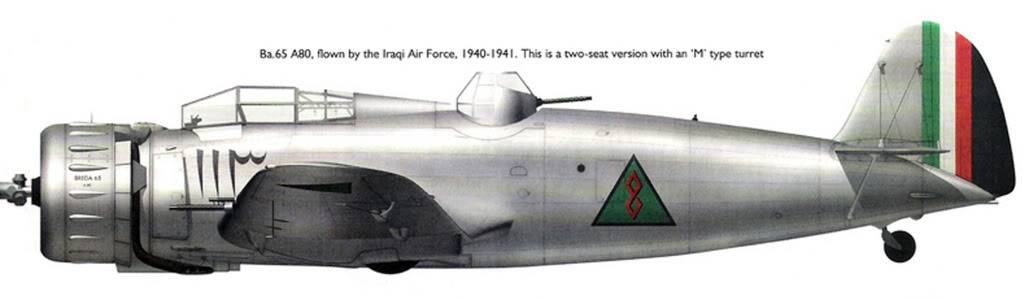 Ba.65 A80 de la Fuerza Aérea iraquí. 1940-1941. Esta es una versión de dos asientos con una torreta de tipo M