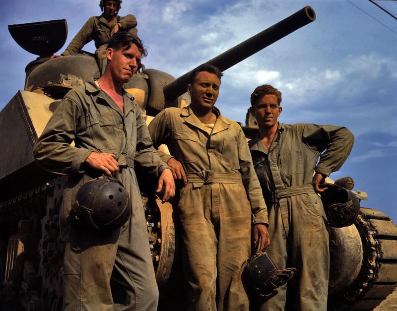 Adiestramiento en carros de combate americanos, 1942
