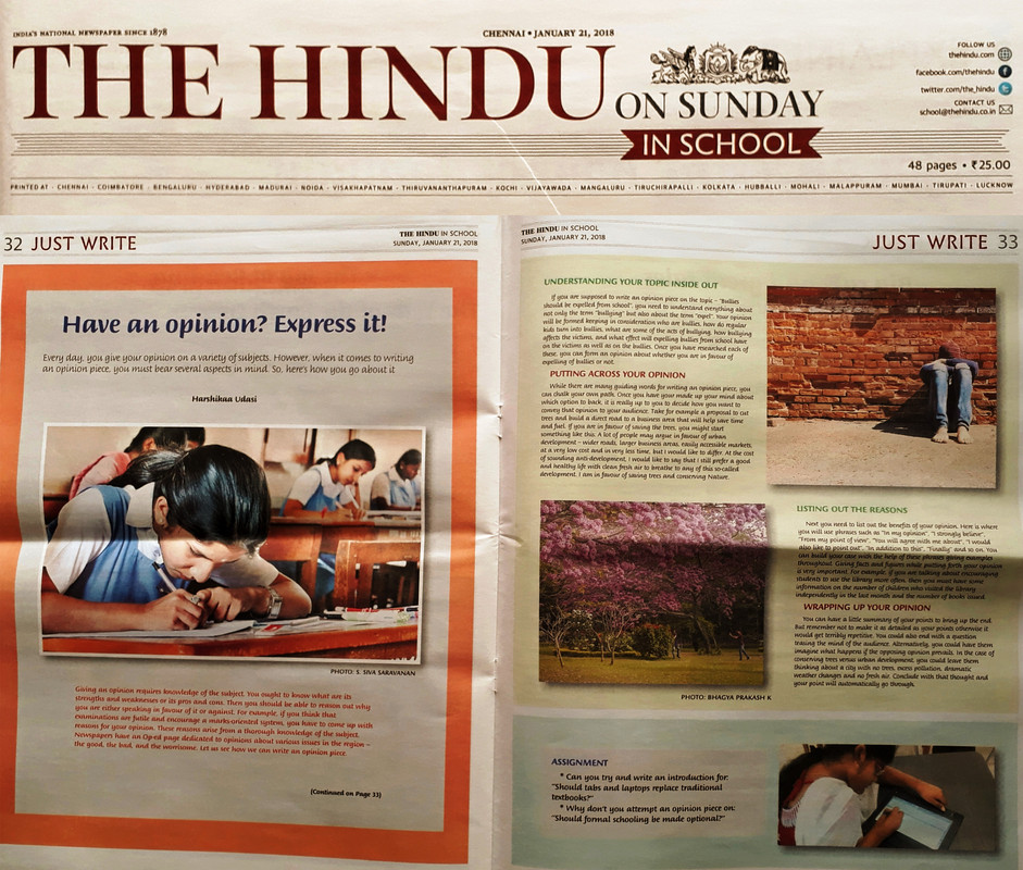 Harshikaa Udasi - The Hindu In School