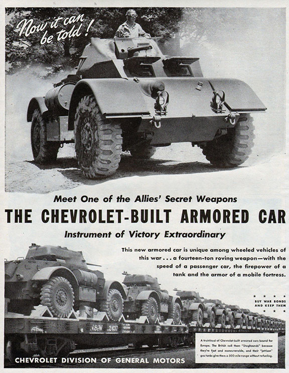 Publicidad impresa en 1944 del T17E1 Staghound