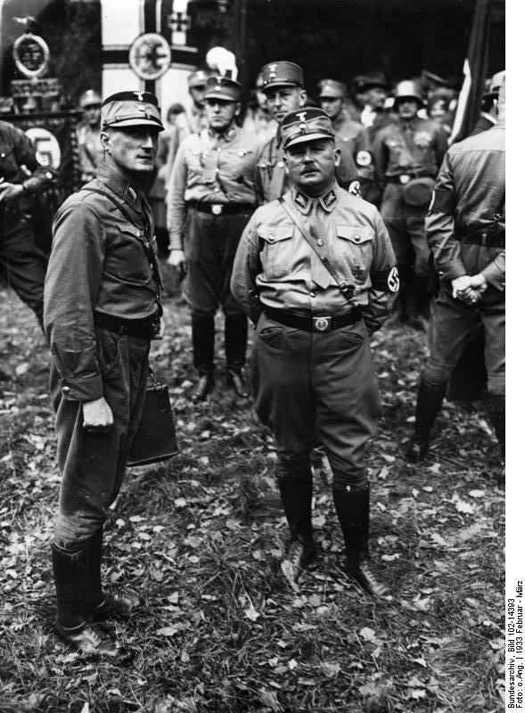El Capitán Rohm, Jefe del Estado Mayor del SA ha sido nombrado Comisario para uso especial en Baviera. Febrero de 1933