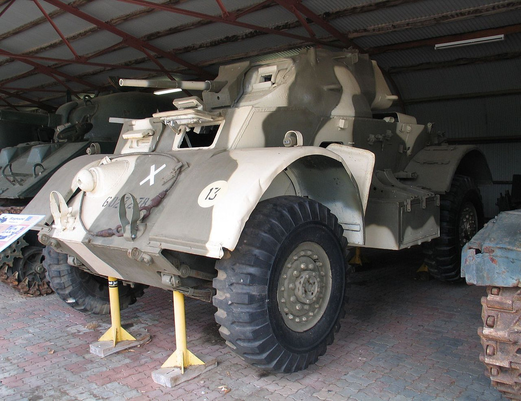Un T17E1 Staghound conservado en el Royal Australian Armoured Corps Tank Museum