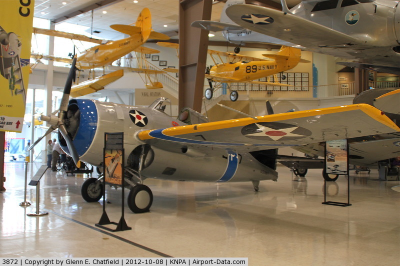 Grumman F4F-3 Wildcat con número de Serie 3872 conservado en el National Naval Aviation Museum en Pensacola, Florida