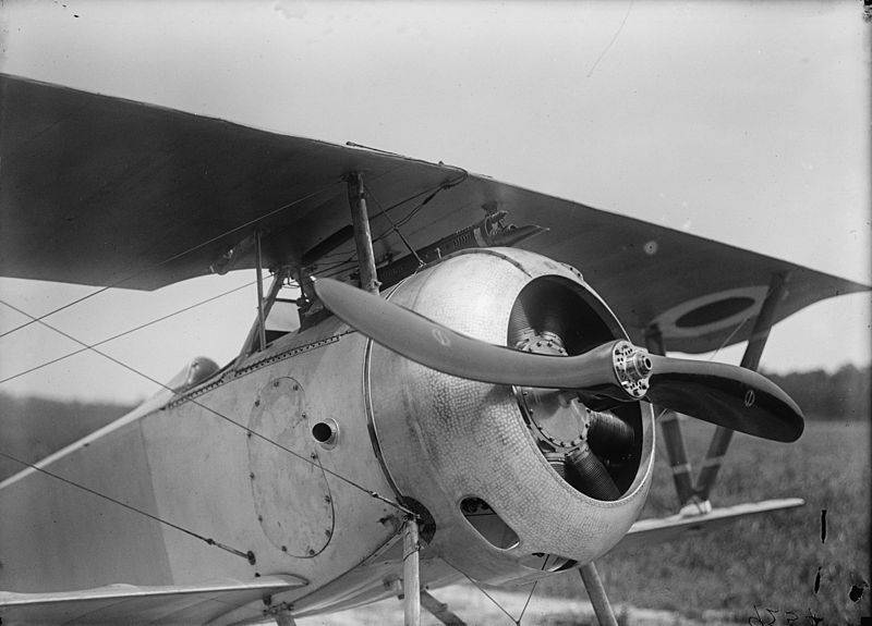 El equipo de sincronización Alkan-Hamy instalado en un Nieuport 17