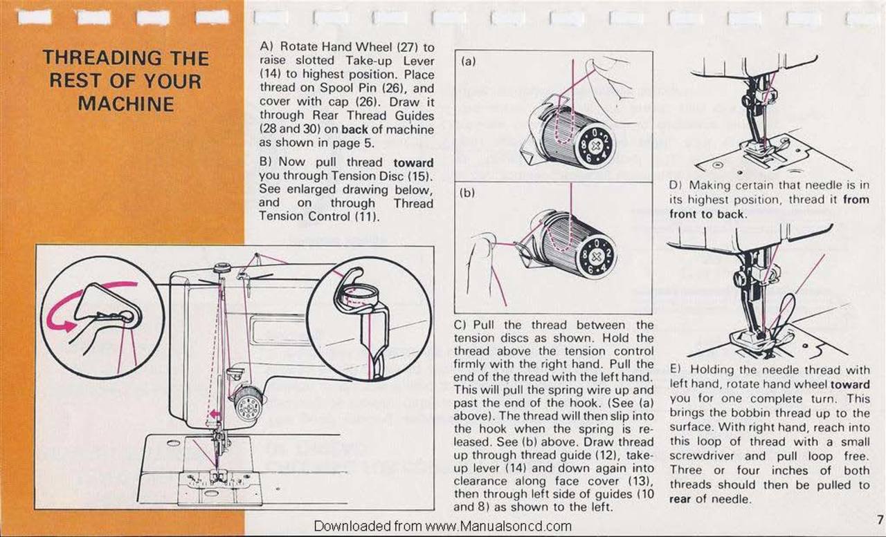 How to thread the Kenmore 158.16800 sewing machine