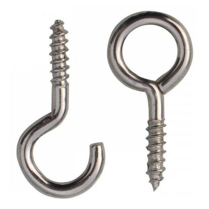 50 Hooks Eyes For Net Curtain Wire Nickel Plated Steel Picture Net Curtain Wire Hooks Eyes