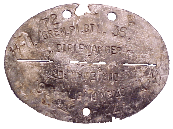 Placa identificativa de Dirlewanger