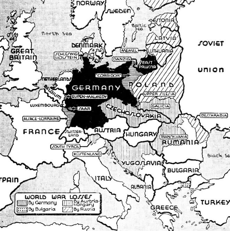 Pérdidas territoriales tras la Primera Guerra Mundial