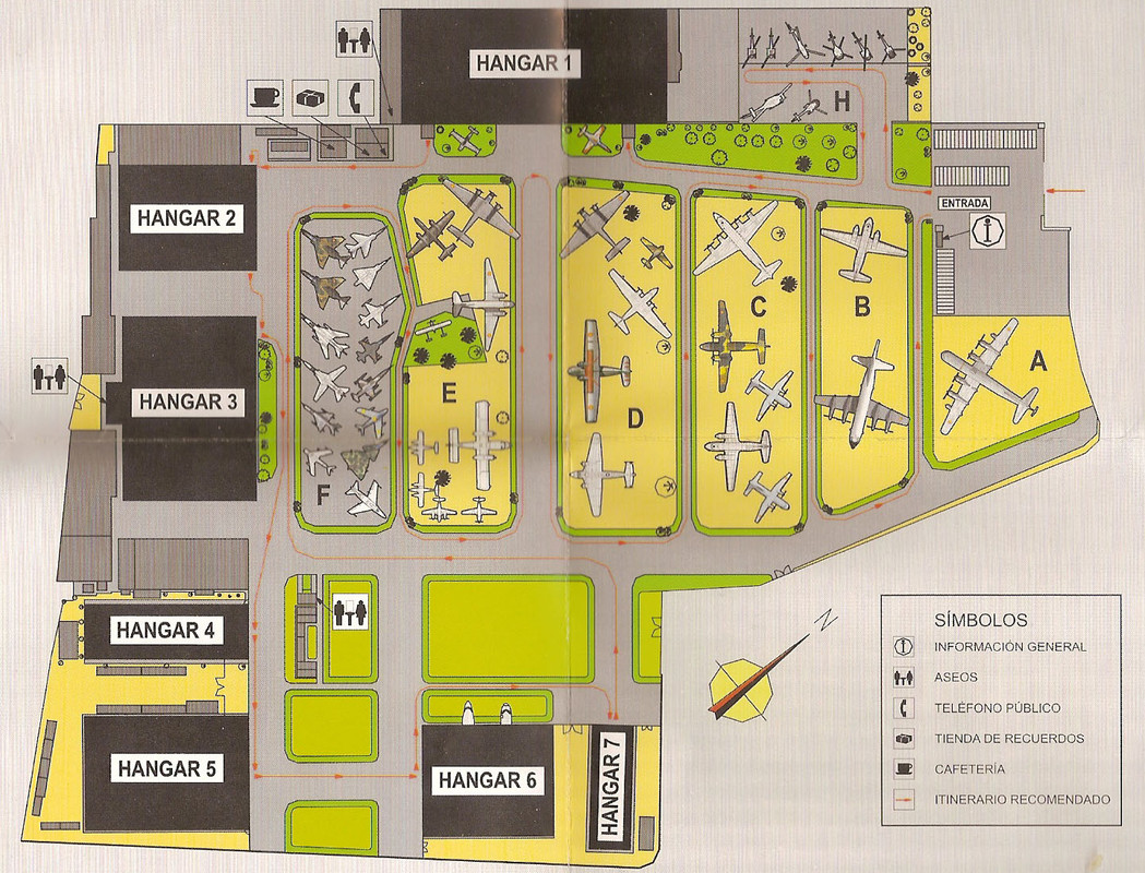 Plano de las instalaciones del museo del Aire de Cuatro Vientos