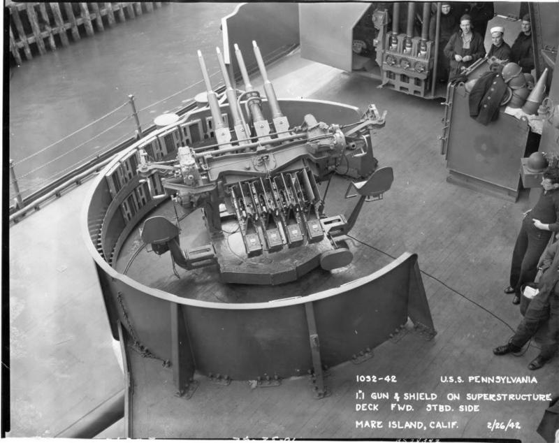 Reparación y modernización del USS Pennsylvania después del ataque a Pearl Harbor