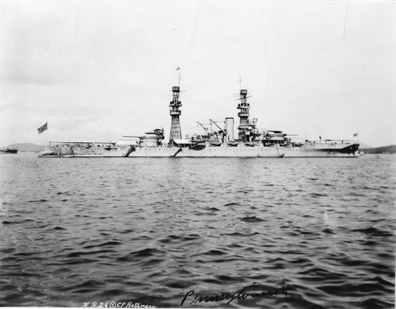 Vista del USS Pennsylvania en 1921