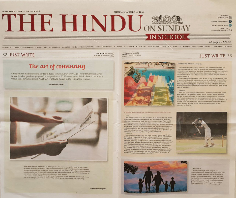 Harshikaa Udasi - The Hindu In School