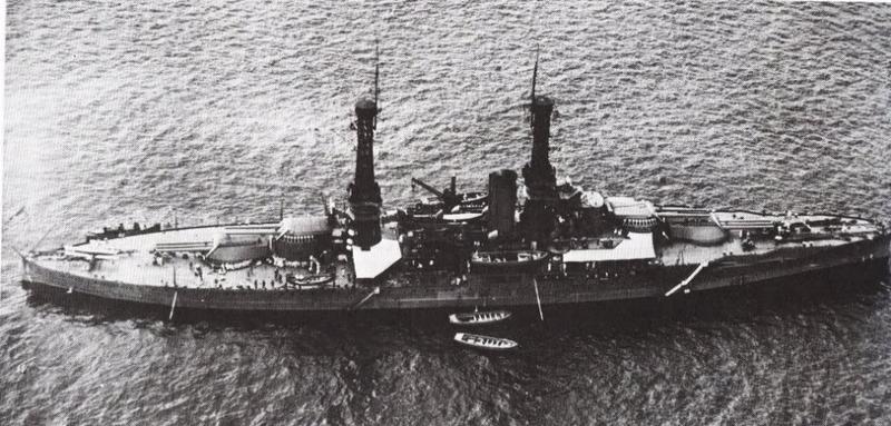 Vista Aérea del USS Nevada BB-36 en 1920