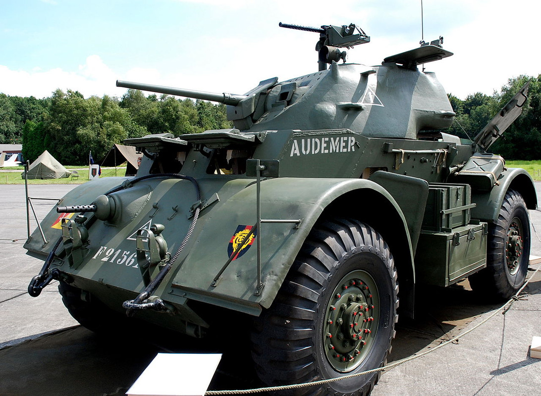 Un T17E1 Staghound de la Brigada Piron conservado en Bélgica