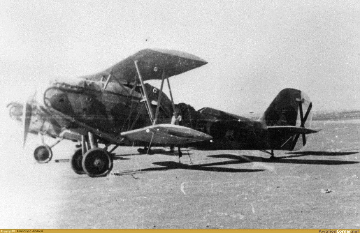 Perfil de este Heinkel 45 en un campo sin identificar