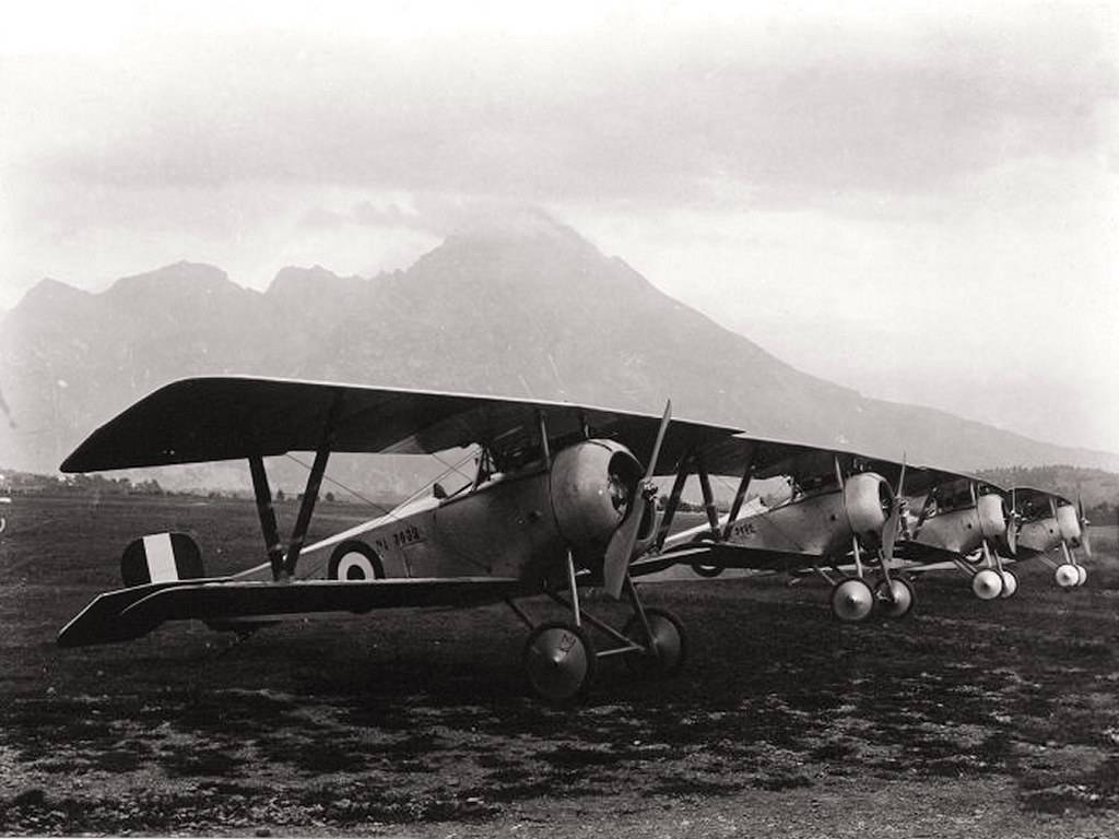 Alineación de Nieuport 17 italianos construidos por Nieuport-Macchi