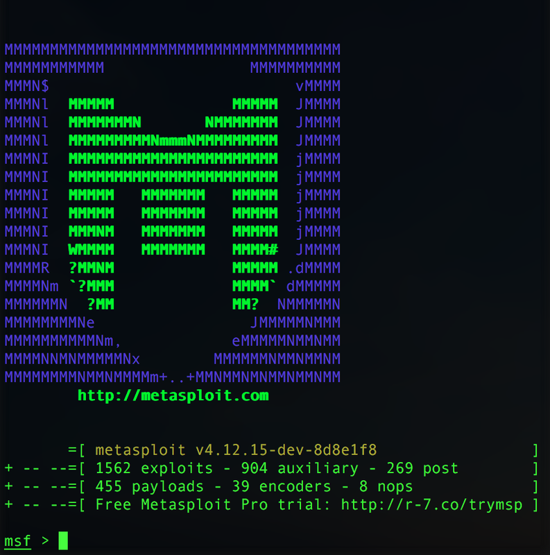 Successful Log In To Metasploit Framework