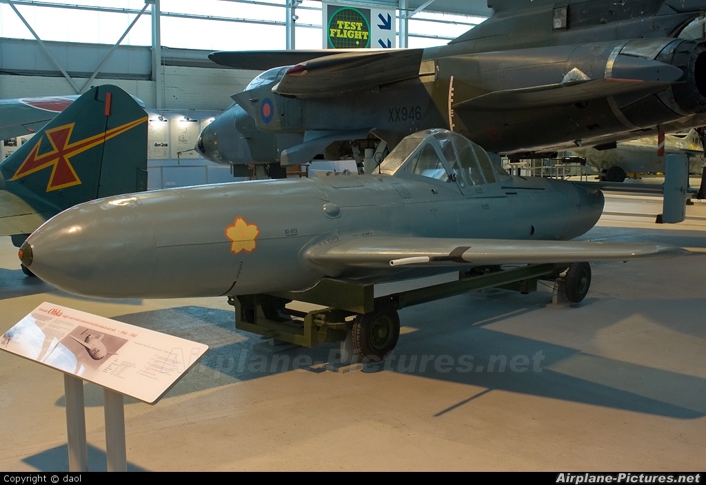 Yokosuka MXY-7 Ohka 11 esta. Conservado en el RAF Museum de Hendon, Colindale, Londres, Inglaterra