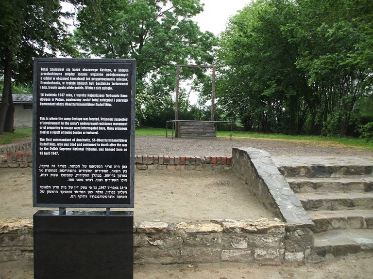 Lugar en la actualidad del patíbulo en el que fue ejecutado Höess