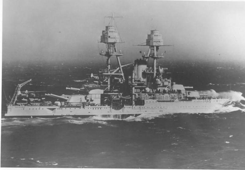 Diagrama del USS Oklahoma realizado en 1941